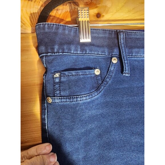 Seven 7 Womens Dark Washed Size 12 High Rise Stretch 5 Pocket Denim Blue Jeans - Picture 7 of 8